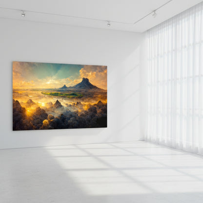 The Silent Morning Mist Rising Slowly From Deep Valleys As The Sun Ignites The Ancient Jagged Peaks