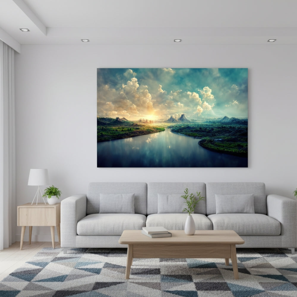 River Sunrise Canvas Print