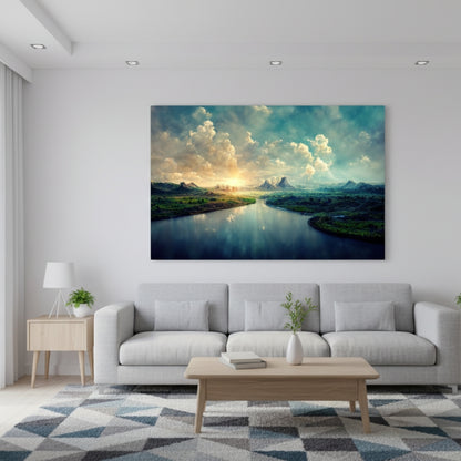 River Sunrise Canvas Print