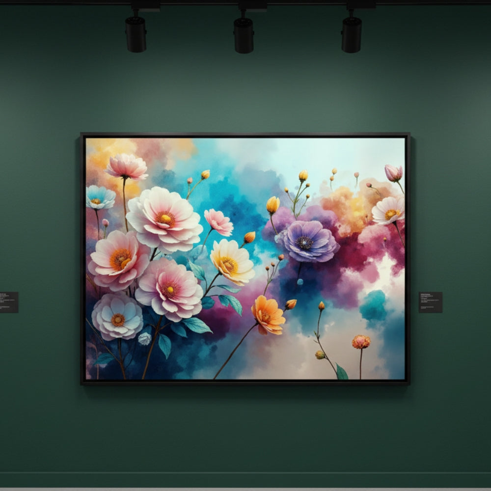 Warm Watercolor Poppies Canvas Art