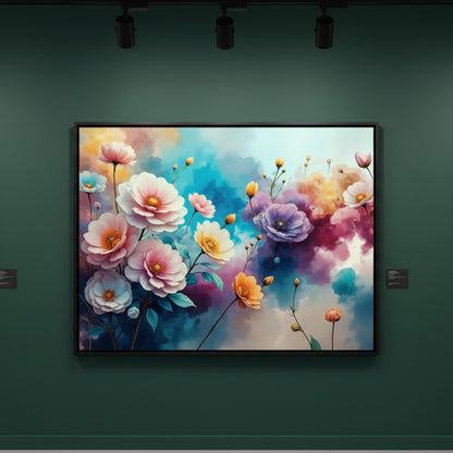 Warm Watercolor Poppies Canvas Art