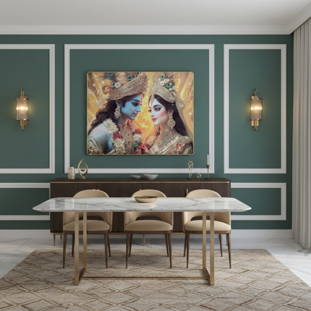 Regal Radha Krishna Divine Union Art