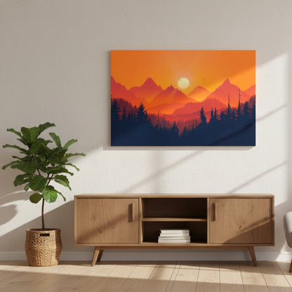 A Moment Of Perfect Stillness As The Burning Day Surrenders To The Cool Shadows Of The Coming Night