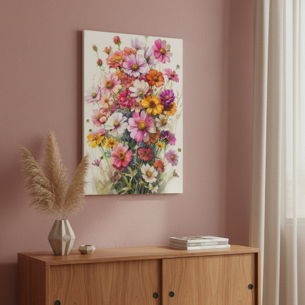 Vibrant Abstract Floral Canvas Print #43