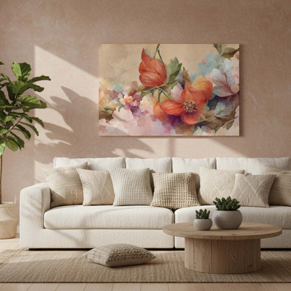 Pastel Flower Cloud Abstract Canvas
