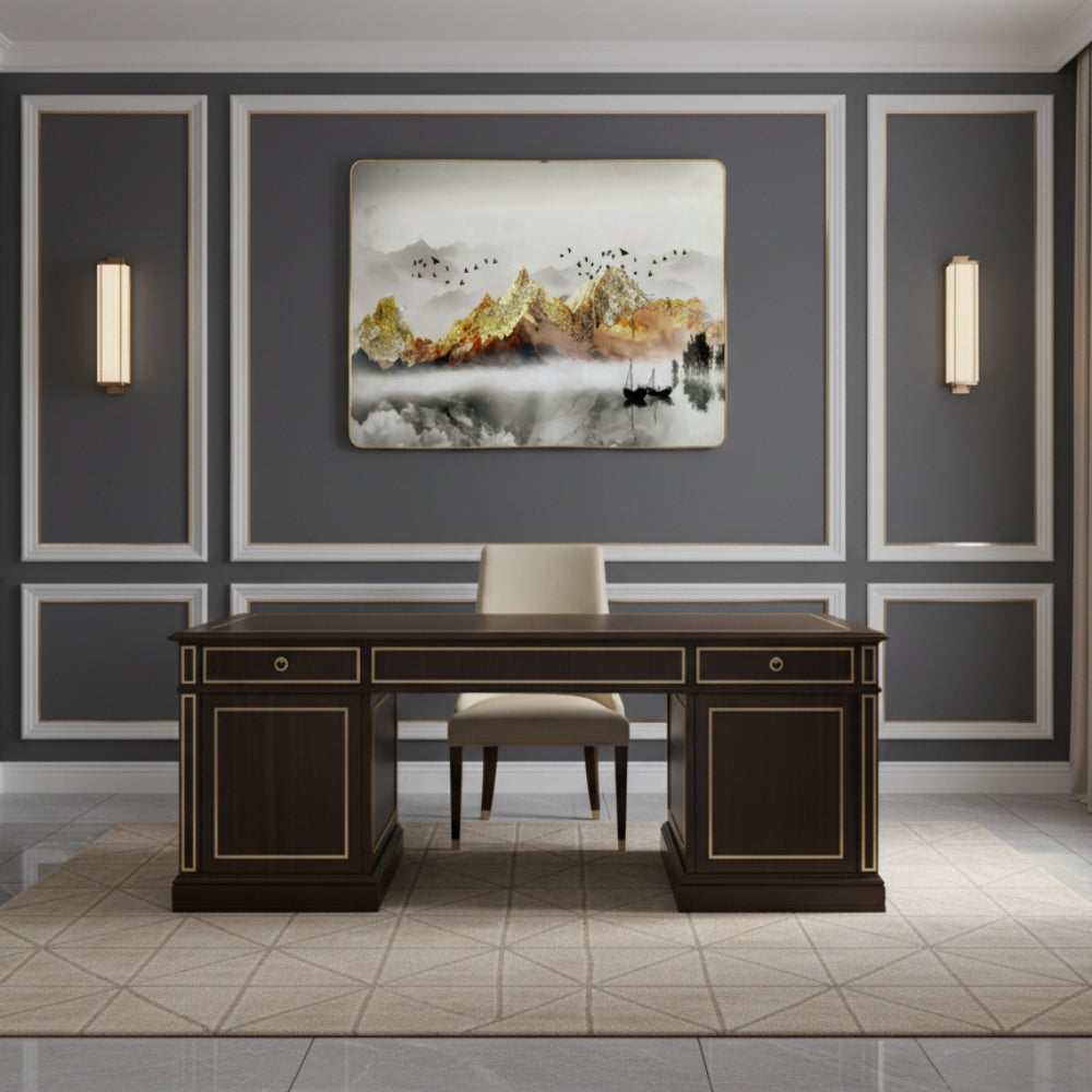 The Journey To Tranquility Begins Where Misty Waters Reflect The Eternal Grandeur Of Golden Hills