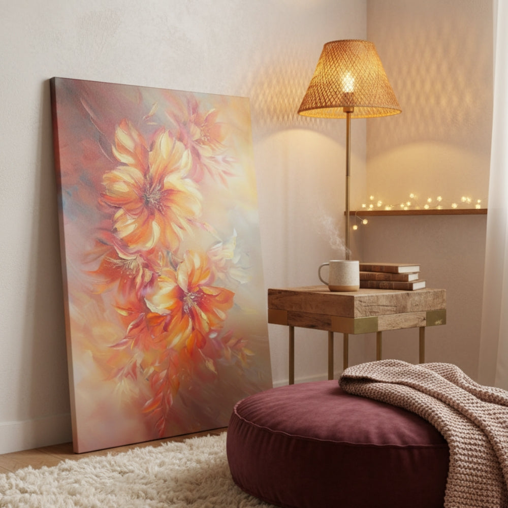 Vibrant Abstract Floral Canvas Print #57