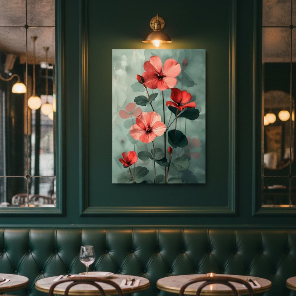 Vibrant Abstract Floral Canvas Print #29