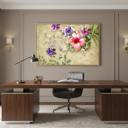 Vibrant Abstract Floral Canvas Print #59