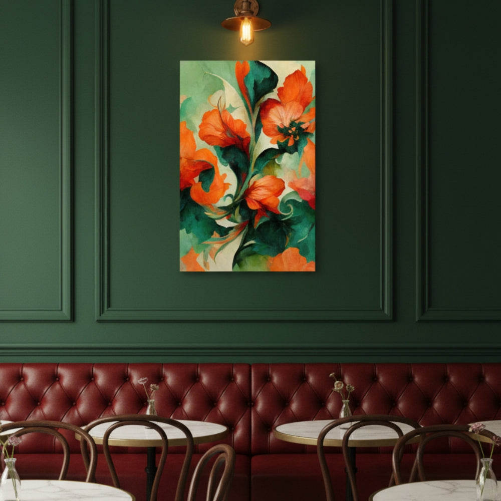 Vibrant Abstract Floral Canvas Print #33