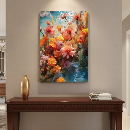 Vibrant Abstract Floral Canvas Print #51