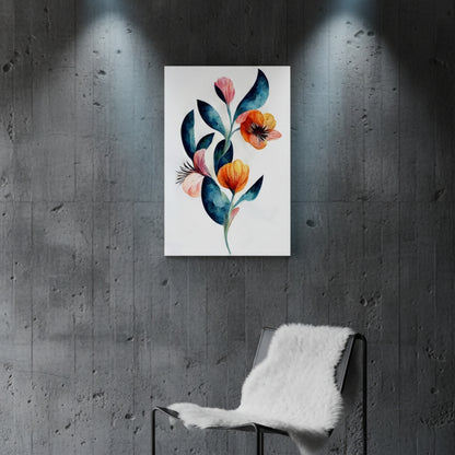 Vibrant Abstract Floral Canvas Print #34