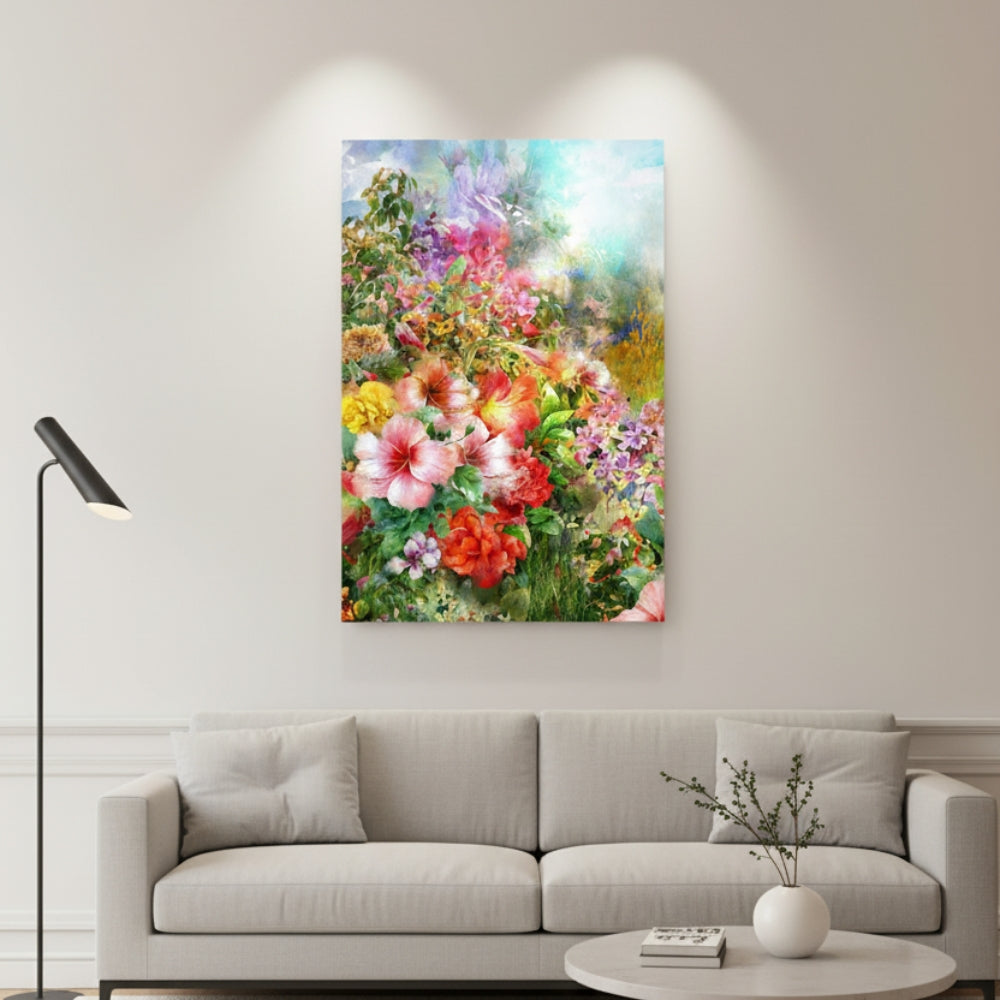 Vibrant Abstract Floral Canvas Print #52