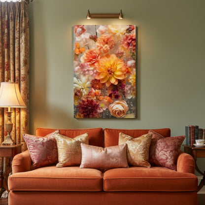 Vibrant Abstract Floral Canvas Print #50