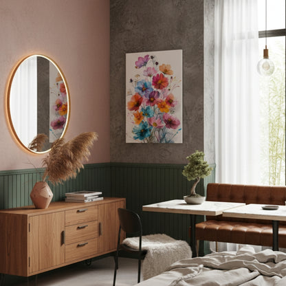 Vibrant Abstract Floral Canvas Print #42