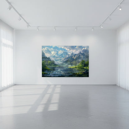 Peaceful Alpine Valley Lake Canvas Print