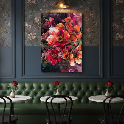 Vibrant Abstract Floral Canvas Print #24