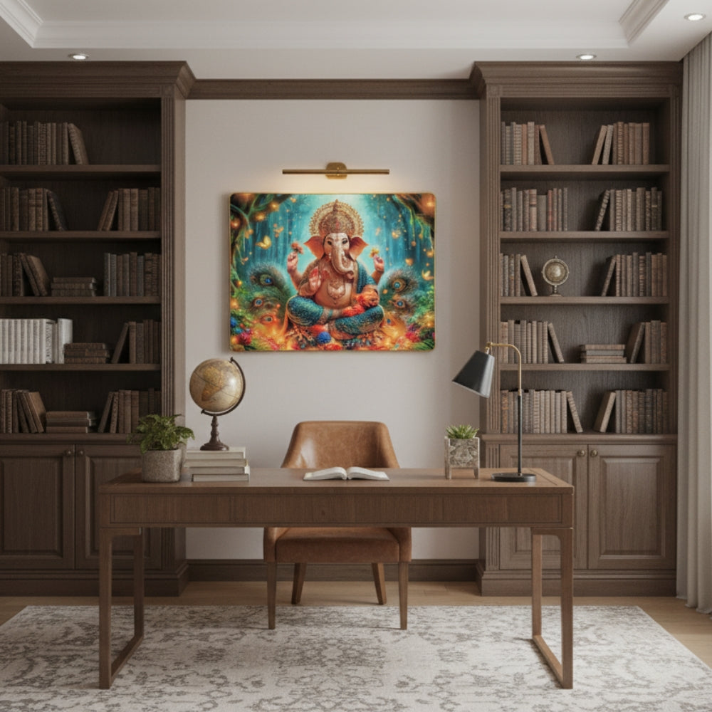 Vibrant Ganesha Mystic Forest Wall Art