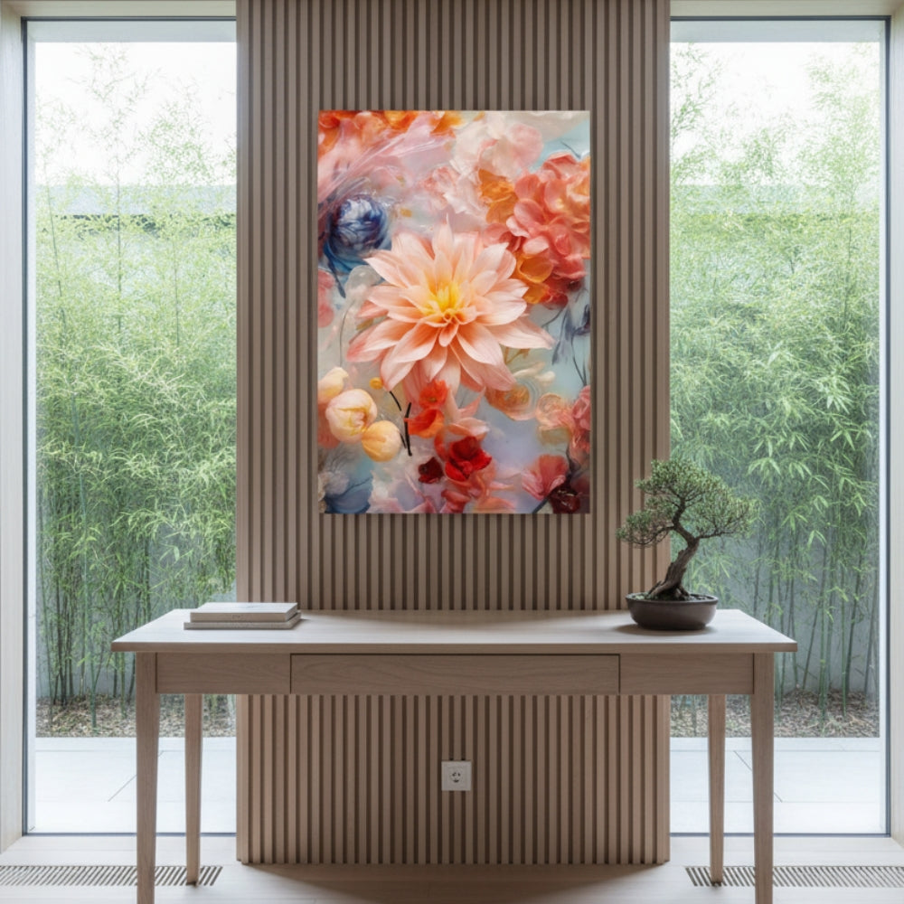 Vibrant Abstract Floral Canvas Print #41