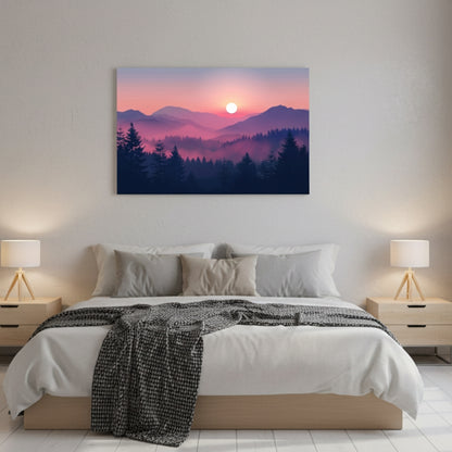 The Lonely Winding Road That Leads Towards The Warm Glowing Horizon As The Blue Sky Begins To Fade