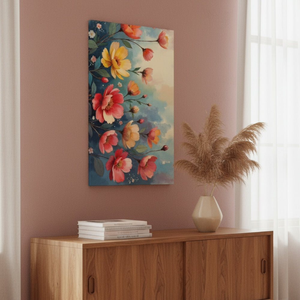 Vibrant Abstract Floral Canvas Print #25