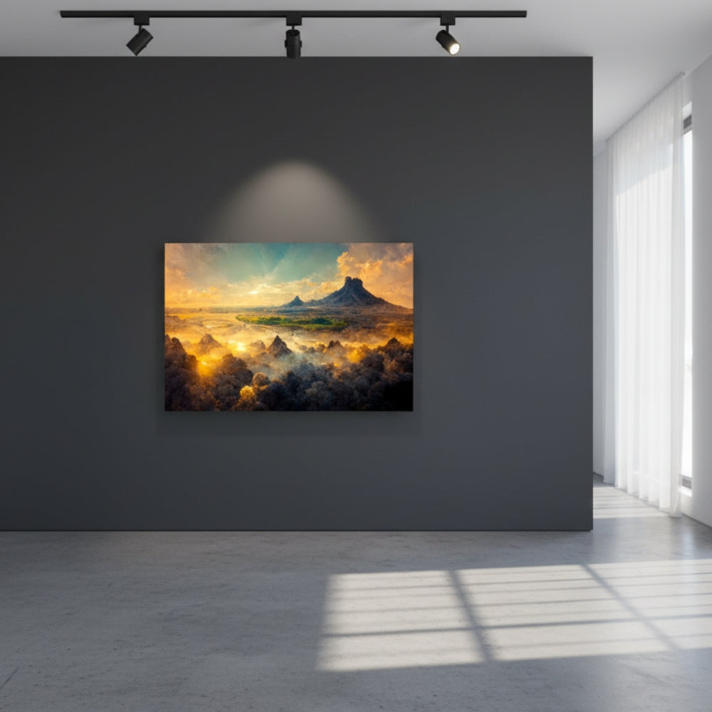 The Silent Morning Mist Rising Slowly From Deep Valleys As The Sun Ignites The Ancient Jagged Peaks