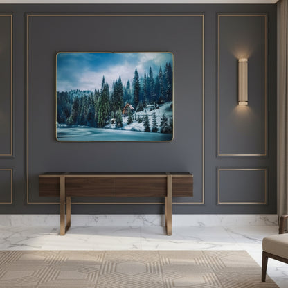 Where The Whisper Of Falling Snow Meets The Warmth Of A Solitary Cabin In The Silent Blue Hills