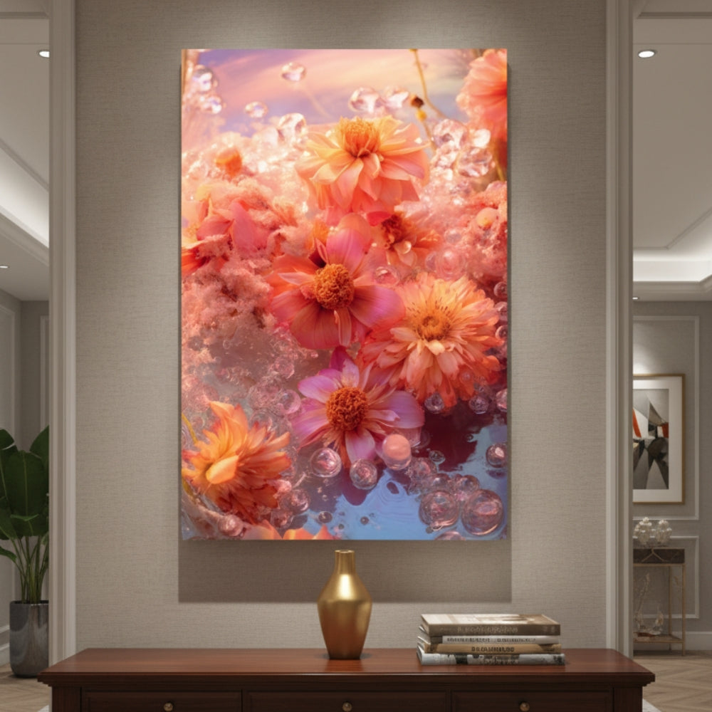 Vibrant Abstract Floral Canvas Print #54