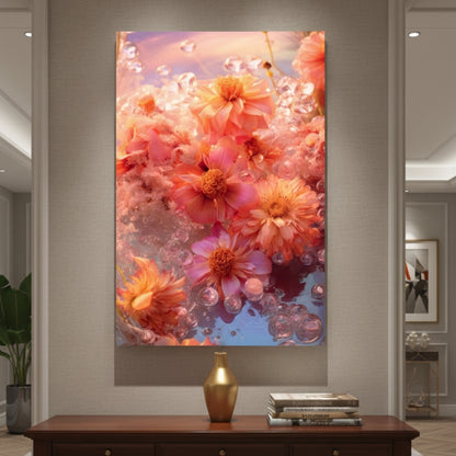 Vibrant Abstract Floral Canvas Print #54