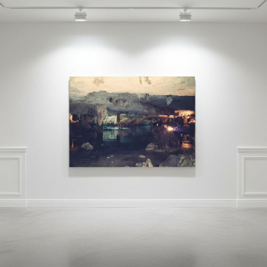 Mysterious Cave Lake Canvas Print