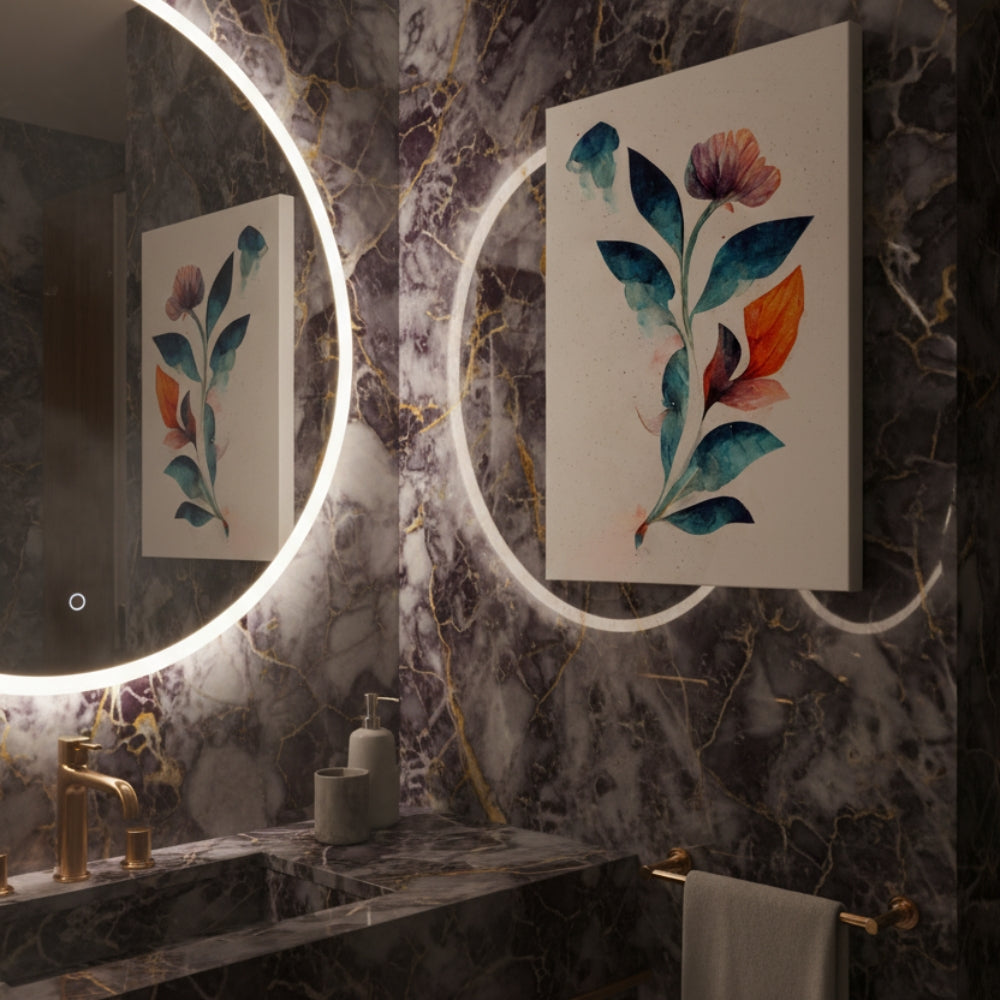 Vibrant Abstract Floral Canvas Print #40