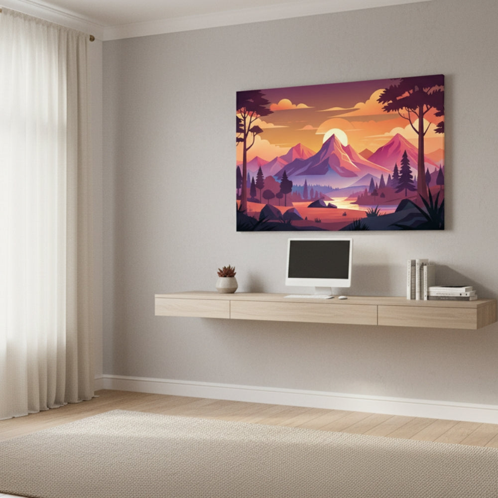 Modern Mountain Landscape Canvas Art