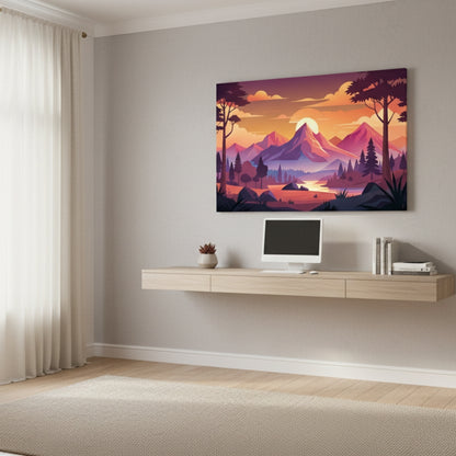 Modern Mountain Landscape Canvas Art