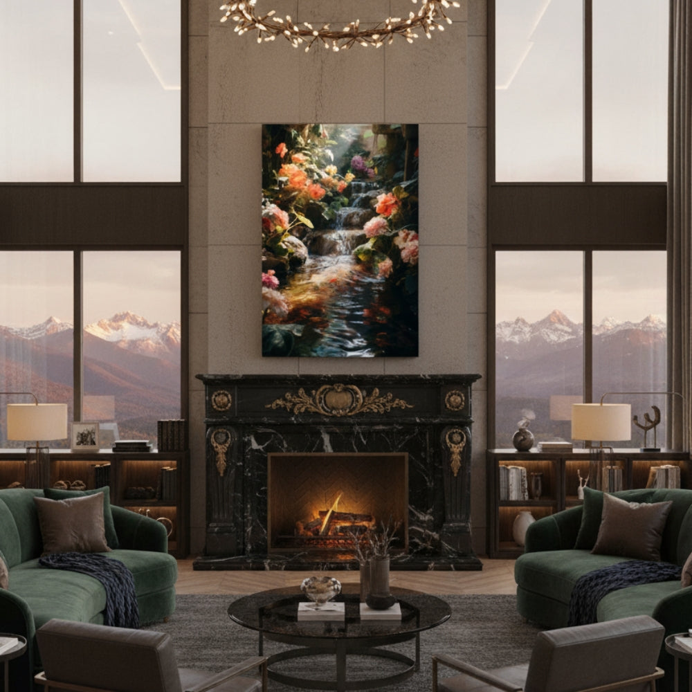 Vibrant Abstract Floral Canvas Print #56