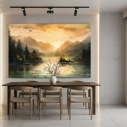 Serene Lake & Mountain Canvas Print