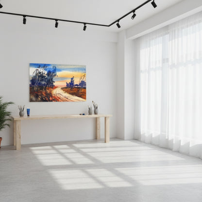 Watercolor Country Road Canvas