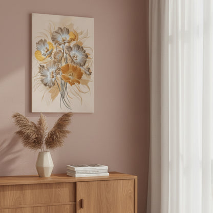 Vibrant Abstract Floral Canvas Print #22