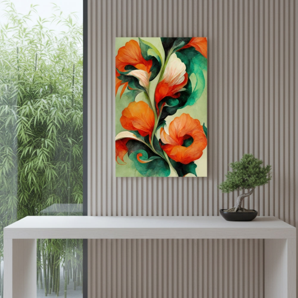 Vibrant Abstract Floral Canvas Print #35