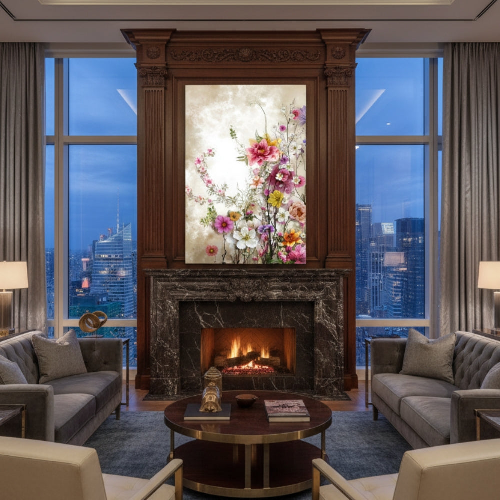 Vibrant Abstract Floral Canvas Print #49