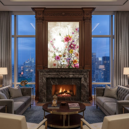 Vibrant Abstract Floral Canvas Print #49