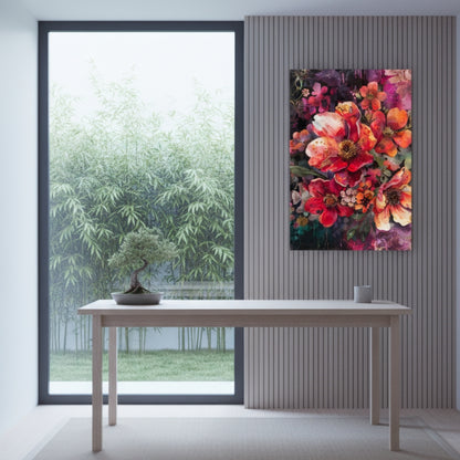 Vibrant Abstract Floral Canvas Print #24