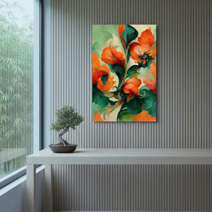 Vibrant Abstract Floral Canvas Print #33