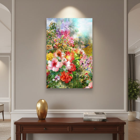 Vibrant Abstract Floral Canvas Print #52