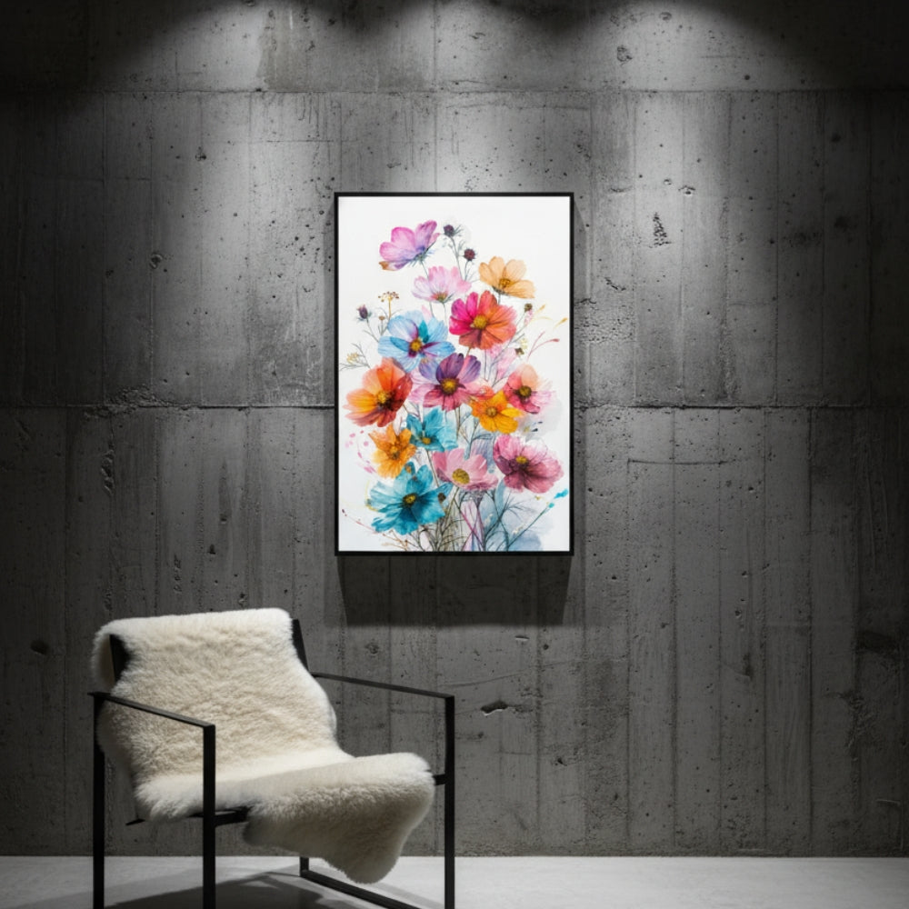 Vibrant Abstract Floral Canvas Print #42