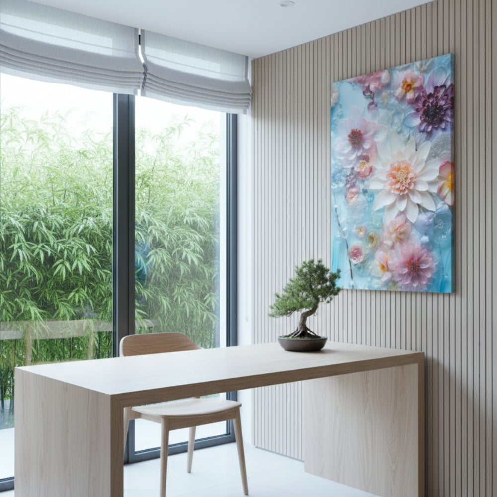 Vibrant Abstract Floral Canvas Print #44