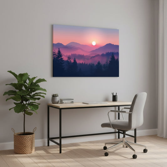 The Lonely Winding Road That Leads Towards The Warm Glowing Horizon As The Blue Sky Begins To Fade