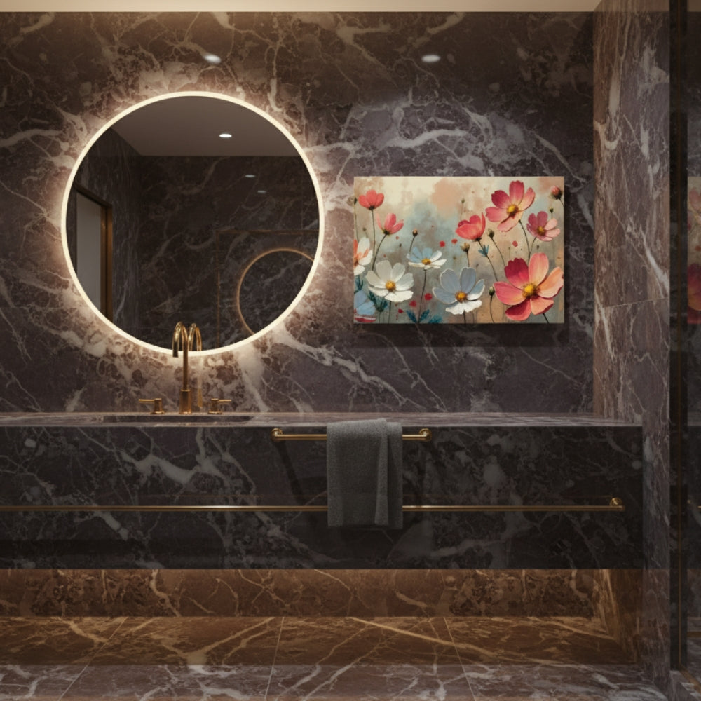 Vibrant Abstract Floral Canvas Print #37