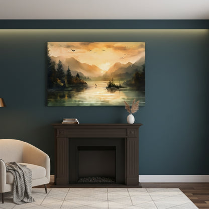 Serene Lake & Mountain Canvas Print