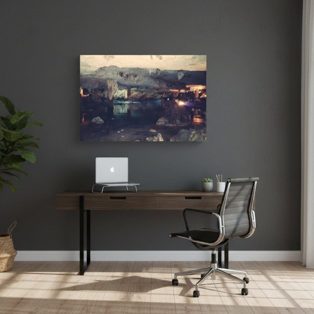 Mysterious Cave Lake Canvas Print