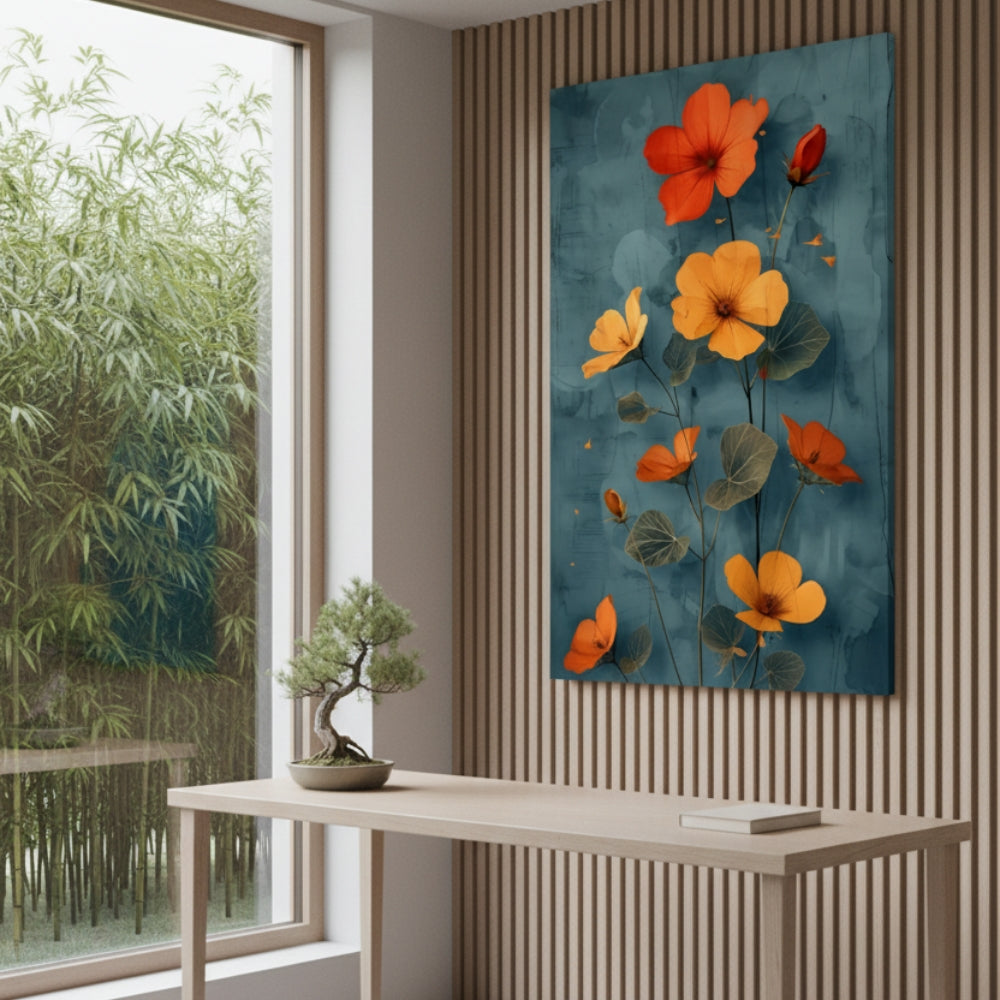 Vibrant Abstract Floral Canvas Print #31